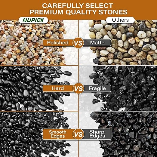 NUPICK 3lb River Rocks for Plants Indoor, 1/5 Inch Mixed Pebbles for Vase Fillers, Decorative Pea Gravel for Fish Tank, Natural Polished Stones for Succulent, Bonsai, Landscaping, Bird Baths