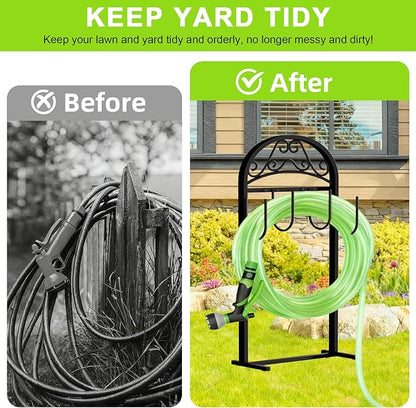 Garden Hose Holder，2-Pack Freestanding Hose Holder Heavy Duty Hose Hanger,Sturdy Hose Stand for Lawn & Yard Hose Storage Rack