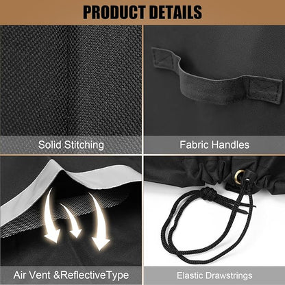 QuliMetal Grill Cover for Traeger Ironwood 885 Wood Pellet Grill, BAC513, Heavy Duty Premium Waterproof Fade Resistant Outdoor BBQ Grill Cover with Elastic Drawstrings, Full Length, Black