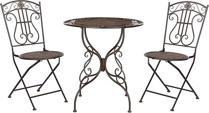 SAFAVIEH PAT5028A Outdoor Collection Semly Pearl White 3-Piece Bistro Set