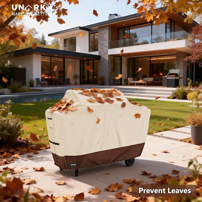 Grill Cover for Outdoor Grill 48 Inch for Weber Grill Covers Heavy Duty Waterproof BBQ Covers for Outside 48 Inch Weber Spirit 2 Grill Cover 48" L x 18" W x 42" H (Beige and Brown)
