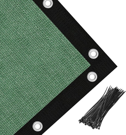 Amagenix 90% Pergola Shade Cover 5' X 10' Sun Shade Cloth with Grommets for Outdoor Garden Patio Porch, Commercial Grade 200 GSM - Cable Zip Ties Included (We Customized) GN108, Green