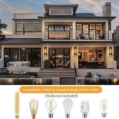 Brown Large Exterior Lighting Fixtures 2Pack, 16'' Waterproof Front Porch Lights Outdoor Wall Sconces, Outdoor Garage Lighting Fixtures Wall Mount for House Coach Carriage Lights Exterior
