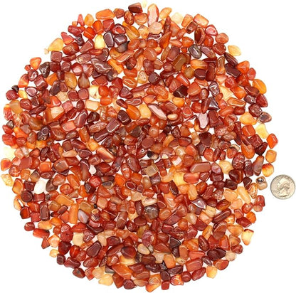 Agate Stone. Polished Natural Red Agate Pebbles. 3/8 Inch - 2 lbs. Red Color. for Succulents, Pots, Plants, Crafting, Vase Fillers (XSM (0.375 Inch), Agate - RED Polished, 2)