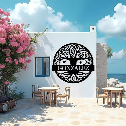 Tree of Life Custom Metal Signs, Personalized Tree of Life Family Sign Wall Decor, Outdoor Yard Decor, Last Name Sign for Home, Black Metal Wall Art, Housewarming Decorations Gift