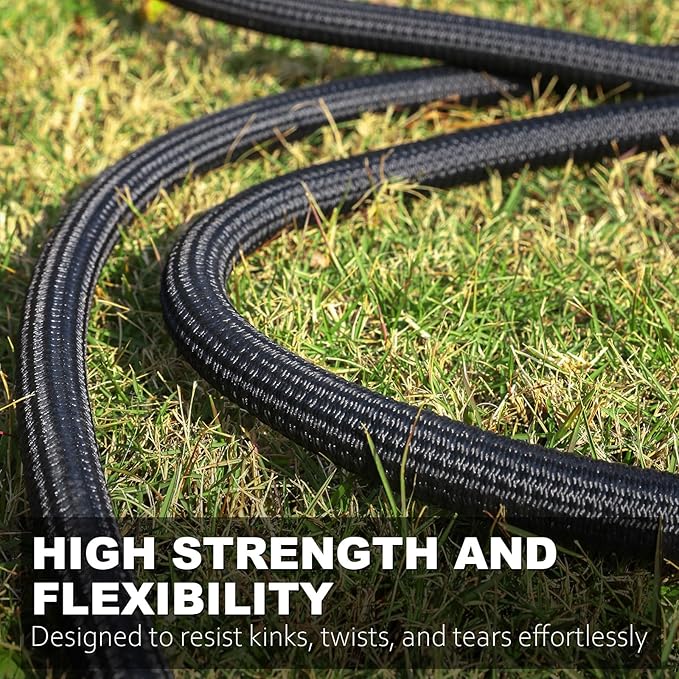 Relxitl Garden Hose, Flexible Water Hose, Ultra Lightweight Non-Expanding hose, Leak proof, Pressure Resistant for Yard, Outdoor (Black, 5FT)