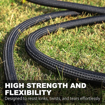 Relxitl Garden Hose 15FT, Flexible Water Hose, Ultra Lightweight Non-Expanding hose, Leak proof, Pressure Resistant for Yard, Outdoor (Black, 15FT)