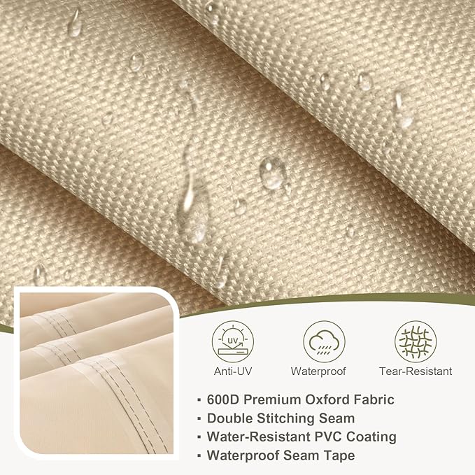 COWVIE Square Outdoor Furniture Cover for Sectional Sofa Set, 600D Waterproof Patio Set Cover for Lawn General Purpose Table and Chairs, 66''L x 66''W x 32''H
