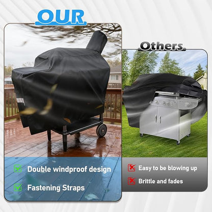 Utheer Grill Cover for Green Mountain Grill Daniel Boone Choice Grill, Heavy Duty 600D Waterproof Fabric Grill Cover for GMG-3001, Black
