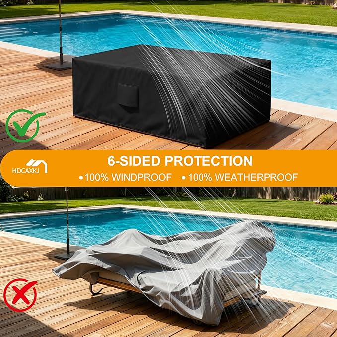 HDCAXKJ Patio Furniture Covers Waterproof Outdoor Couch Cover with Bottom Zipper Seal Heavy Duty Lawn Patio Sofa Cover Chair Loveseat Sectional Set Sofa Protector (Black & Brown, 93" Lx42 Wx35 H
