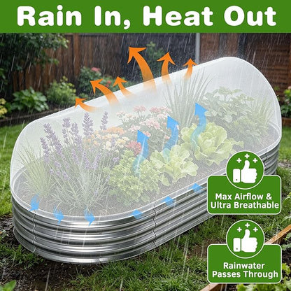 2 Pack Garden Netting for 8x4x1ft Raised Beds, Ultra-Fine Mesh Plant Covers with Drawstring&10 Clips, Bird, Pest & Small Animal Barrier for Protecting Vegetables, Fruits & Flowers