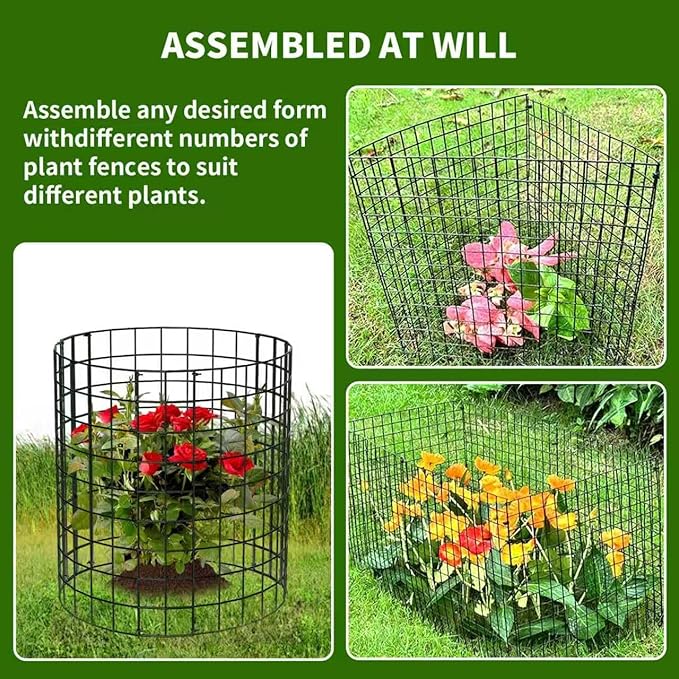 10 Packs Round Plant Protector from Animals,Metal Wire Mesh Garden Plant Cages for Outdoor Gardening Supplies, Garden Protection Rabbits Chickens Ducks for Vegetables, Flowers, Shrubs (12'' x 12'')