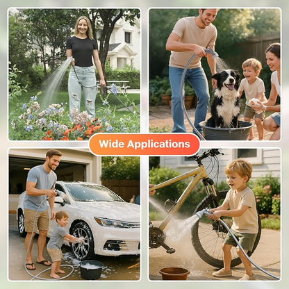 Ayleid Retractable Rubber Hybrid Garden Hose Reel, 1/2"x100ft Wall Mount | Anti-freeze, kink-free premium rubber hybrid hose, 24-month warranty, 9-pattern sprayer, any-length lock, slow auto-return.