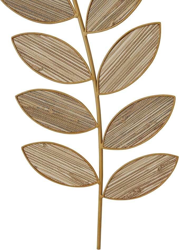 Deco 79 Metal Leaf Home Wall Decor Wall Sculpture, Set of 2 Wall Art 36", 30"H, Brown