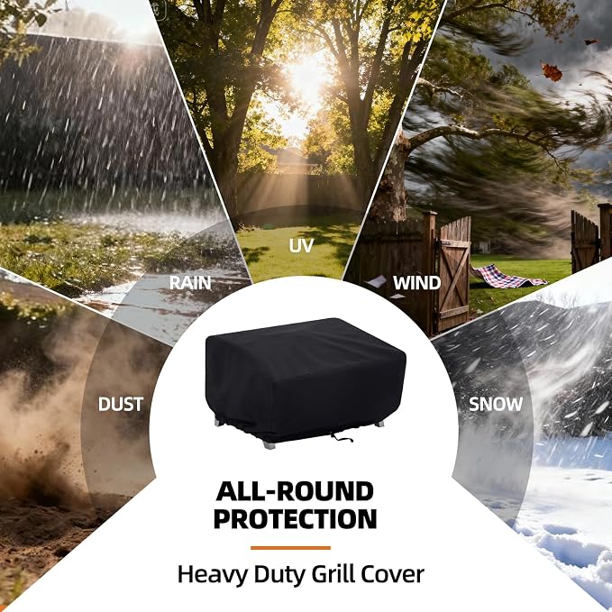 NOELIFE 24 Inch Tabletop Grill Cover for Cuisinart CGG-306/CGG-059, Blackstone 22 inch Table top Griddle, Royal Gourmet PD1301R, Waterproof & Windproof Outdoor BBQ Grilling Accessories (Cover Only)