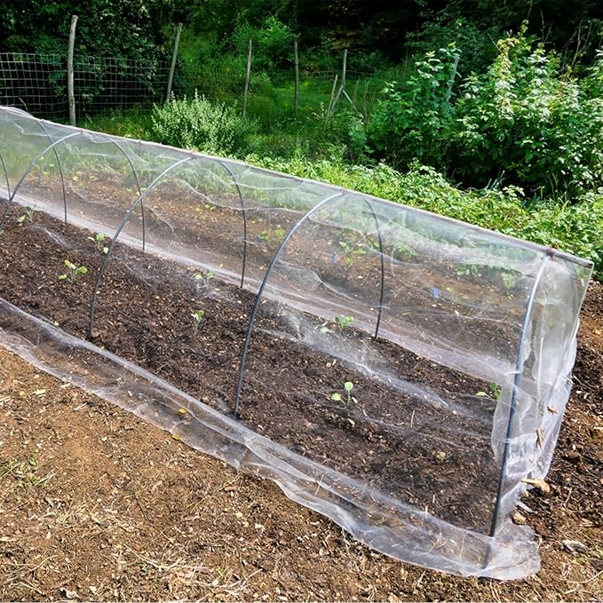 Unves 2 Pack 10 x 10 FT Garden Netting, Insect Bird Mosquito Netting for Garden Protection Vegetable Fruits, Ultra Mesh Raised Bed Plant Covers Protect Plants from Birds Bugs