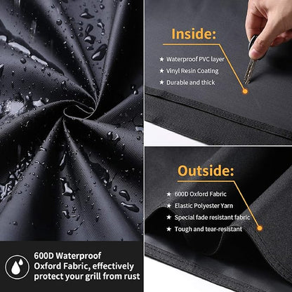 Grill Cover for Weber Charcoal Kettle, 26 Inch BBQ Grill Covers, Heavy Duty Waterproof Barbecue Accessories