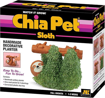 Chia Pet Sloth with Seed Pack, Decorative Pottery Planter, Easy to Do and Fun to Grow, Novelty Gift, Perfect for Any Occasion