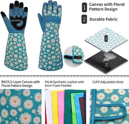 Long Gardening Garden Gloves,Thorn-proof&Puncture Resistance Rose Cactus Gauntlet Glove for Gardener,Gifts