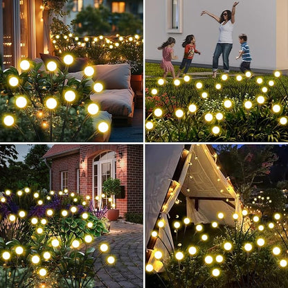 ZFNN Solar Firefly Lights 16 LED Swaying Outdoor Waterproof Decorative Lights for Yard Patio Pathway Lawn Decorations 2 Pack