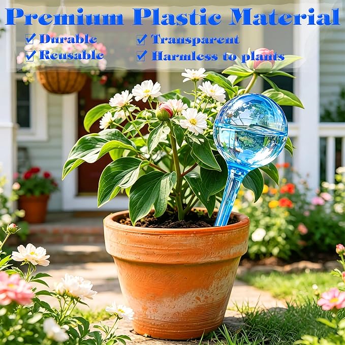 Plant Self-Watering Bulbs, 10pcs Self Watering Planter Insert, Flower Automatic Watering Drip Irrigation Device, Indoor Outdoor Garden Self Waterer for Plant