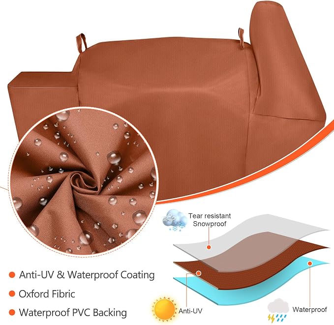 QuliMetal Grill Cover for Pit Boss Pro Series 850 and Deluxe 820, PB820D 820FB 820D3 820SC 820XL 820PS1, 820CS1 Competition, Sportsman 820 Series Wood Pellet Grills, Z Grill 700 Series, Brown