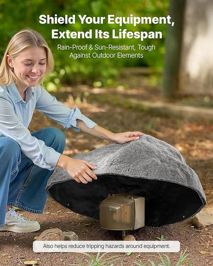 VEVOR Faux Rock Cover, Outdoor Fake Rock Well Pump Cover, Realistic Natural Texture, Lightweight & Weather-Resistant Artificial Boulder for Landscaping Garden Yard Décor, Dark Grey, Medium Size