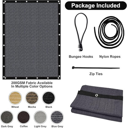 Artpuch 90% Sun Shade Cloth, 12 x 20 FT Pergola Shade Cover Canopy with Grommets, Sun Screen Fabric Tarp for Patio, Outdoor, Garden, Backyard, Dark Grey