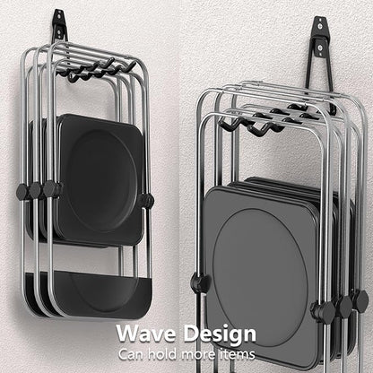 HUPBIPY Heavy Duty Garage Hooks 4 Pack, 7.7 inch Wave Long Hanger, Wall Mounted Storage System, Power and Garden Tool Organizer, for Hanging Ladders, Bikes, Hose, Bulk Items and More