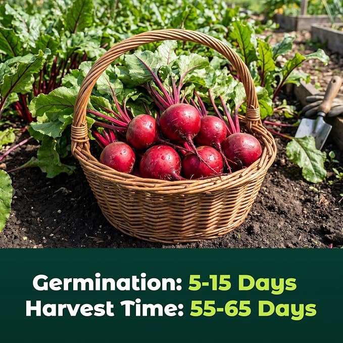 Detroit Dark Red Beet Seeds – 600 Heirloom Seeds for Planting, Open-Pollinated Garden Vegetable Root Seeds for Home Gardens