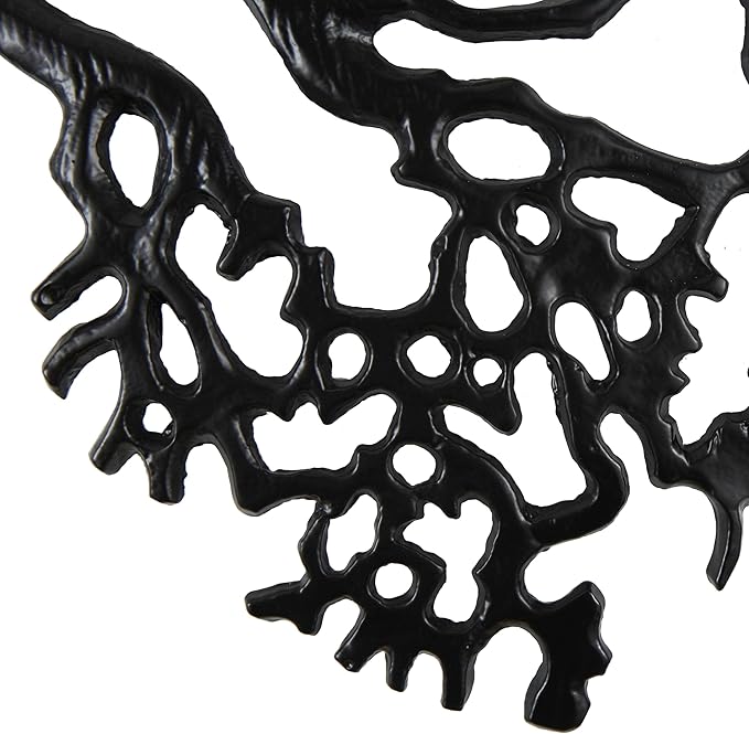 Deco 79 Aluminum Metal Tree Home Wall Decor Large Textured Wall Sculpture, Wall Art 50" x 1" x 41", Black
