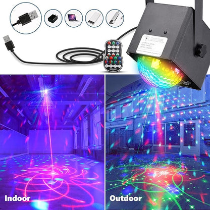 Party Dj Disco Stage Light, Sound Activated Strobe Stage Lights, LED RGB Rave Flashing Lights with Remote Control for Parties Birthday Gift Wedding Karaoke Bar Club Dance Home Halloween Decorations