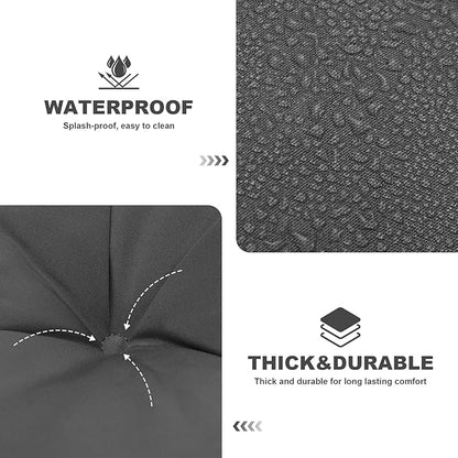 Porch Swing Cushions,Outdoor Cushions 3 Seater Replacement with Backrest, Waterproof Thickened Bench Cushion with Ties for Porch, Patio,Outdoor, Backyard and Garden (Dark Gray 47 * 40 in)