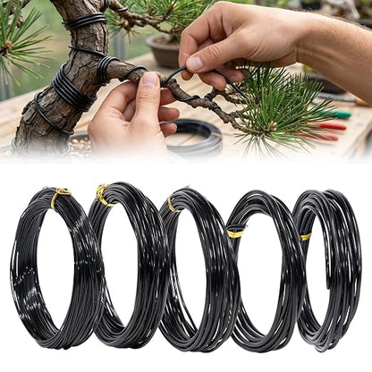 Bonsai Wire Kit, 147 Feet Total 5 Sizes Aluminum Plant Wire for Bonsai Training, Essential Bonsai Tools
