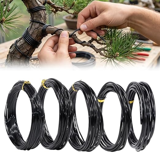 Bonsai Wire Kit, 147 Feet Total 5 Sizes Aluminum Plant Wire for Bonsai Training, Essential Bonsai Tools