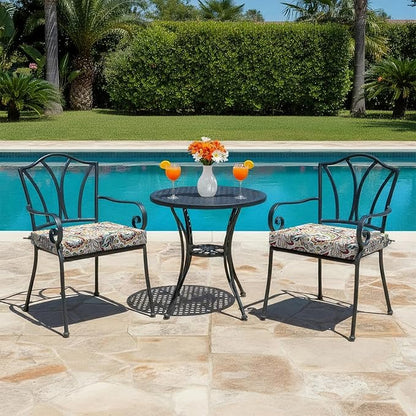 LVTXIII Outdoor Seat Cushions Set of 2 Square Chair Cushions with Ties, Patio Chair Pads for Home Office and Patio Garden Furniture Decoration 22"x22"x3", ‌Paisley Chilli