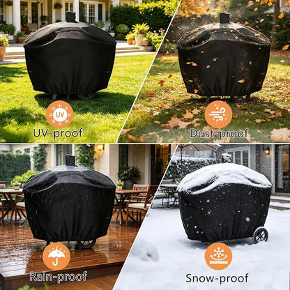 BBQ Grill Cover for Oklahoma Joe's Bronco 18 in Smoker, Waterproof 600D Outdoor Propane Barbecue Covers Griddle Covers- 44" L x 27" W x 39" H