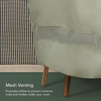 Covermates Outdoor Sofa Loveseat Cover - Water Resistant Polyester, Drawcord Hem, Mesh Vents, Seating and Chair Covers, 82W x 40D x 40H, Khaki