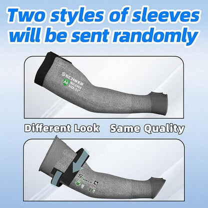 Schwer AIR-SKIN ANSI A6 Cut Resistant Arm Sleeves for Men & Women, Arm Protectors for High Risk Work, Gardening Sleeves, 10 Pairs, Dark Grey, 18 IN