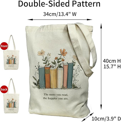 itgowisa Canvas Tote Bag for Women, Tote Bag with Zipper Inner Pocket, Zippered Canvas Bag for Shopping Work Grocery Everyday