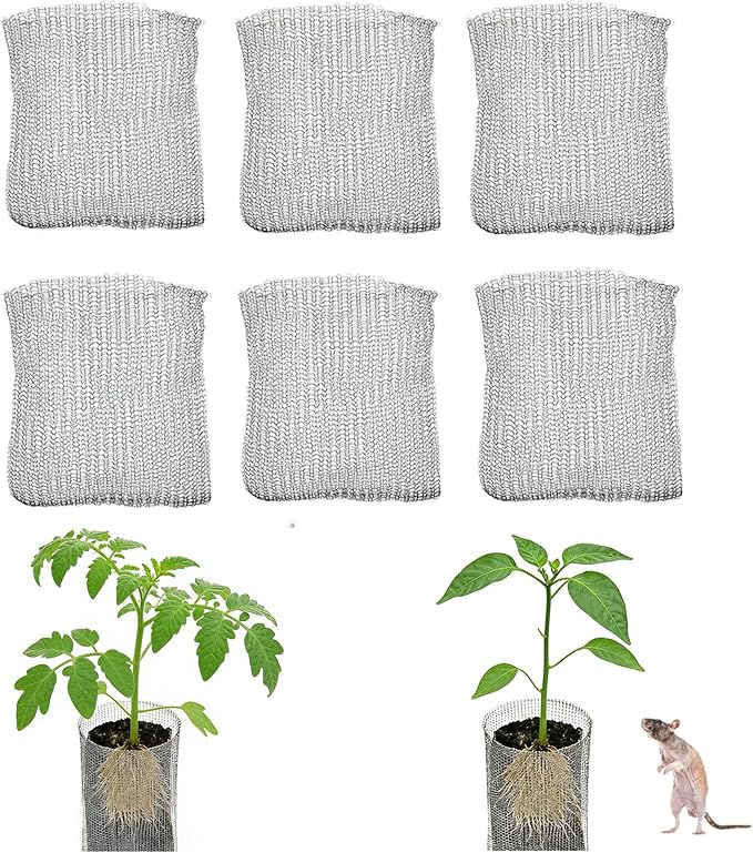 Root Gallon Gopher 304 Stainless Wire Speed Baskets,Garden Net Plant Root Protection Anti Gopher Baskets Plant Root Protector Gopher Baskets for Burrowing Animal (1 Gallon X 6PCS)