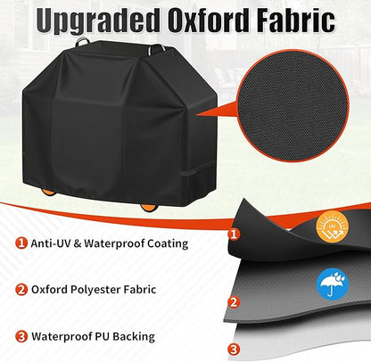 i COVER Grill Cover, 70 inch BBQ Grill Cover for Outdoor Grill, Waterproof BBQ Cover, Fade Resistant Large Barbecue Gas Grill Covers for Weber, Charbroil, Brinkmann, Nexgrill and More
