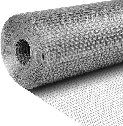Tatuo Hardware Cloth 1/2 Inch 36in x 100ft Hot Dip Galvanized After Welded Cage Mesh Rolls 21 Gauge Metal Chicken Wire Roll Wire Fencing Poultry Netting for Raised Garden Rodent Animals
