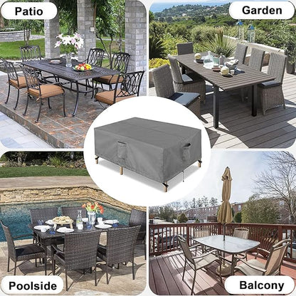 OutdoorLines Outdoor Waterproof Patio Table Furniture Set Covers - Square Couch Sectional Cover Outside Weatherproof Patio Furniture Covering for Deck, Lawn and Backyard 94" L x 94" W x 28" H, Grey