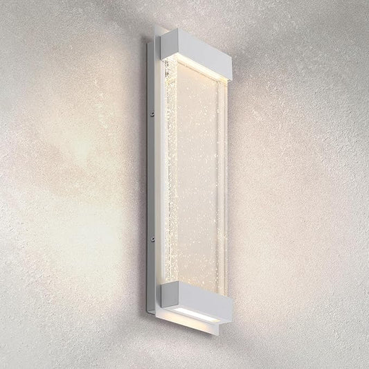 ASD LED 18" Bubble Glass Wall Light Fixture, Outdoor & Indoor Seeded Sconce | 3CCT, Waterproof, Dimmable, Up-Down Glow, ETL Listed | 22W 520LM 3000-5000K 100-277V | Exterior Porch Lighting | White
