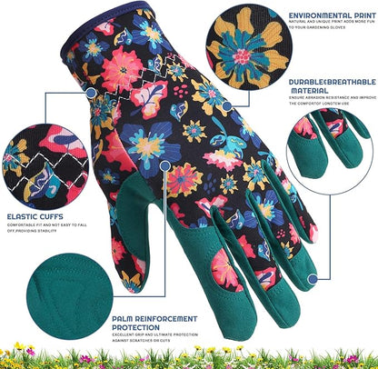 2 Pairs Gardening Gloves Thorn Proof for Women, Long And Short Leather Gardening Gloves for Rose Pruning Yard Work