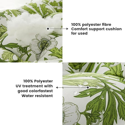 ARTPLAN Seat/Back Outdoor Chair Cushion,Set of 4 Patio Chair Cushion with Tie,Tufted Replacement for Patio Furniture,40x20x4 Inches,4 Count,Floral