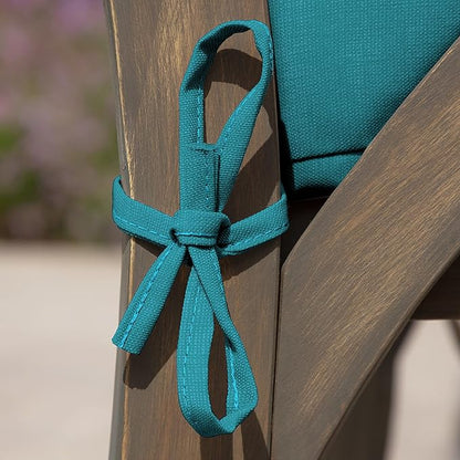 Arden Seat Cushion, 21 x 21, Rain-Proof, Fade Resistant, Cushion for Patio Dining, Adirondack, and Outdoor Chairs Lake Blue Leala