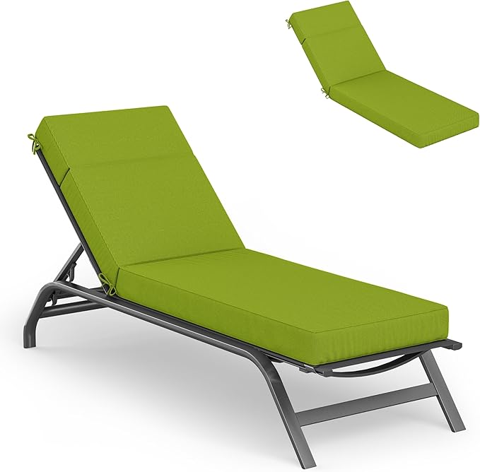 Chaise Lounge Cushions Outdoor, 72" L X 21" W X 4" D Lounge Chair Cushions for Outdoor Furniture, High-Density Foam Outdoor Chaise Cushion-Waterproof Fade-Resistant ThickPatio lounge chair cushion