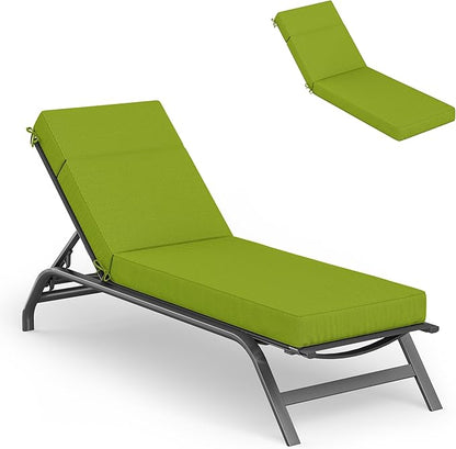 Chaise Lounge Cushions Outdoor, 72" L X 21" W X 4" D Lounge Chair Cushions for Outdoor Furniture, High-Density Foam Outdoor Chaise Cushion-Waterproof Fade-Resistant ThickPatio lounge chair cushion
